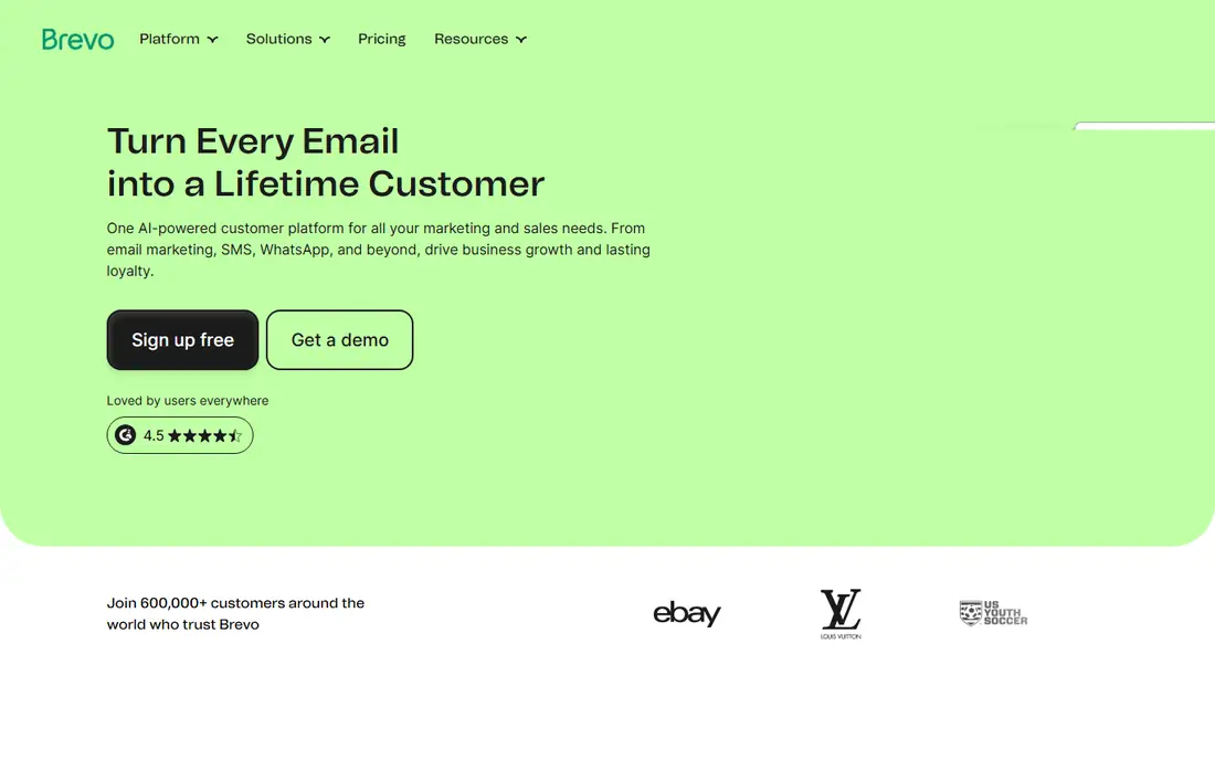 Brevo homepage