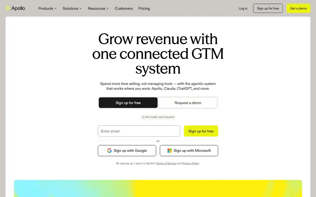 Apollo.io homepage