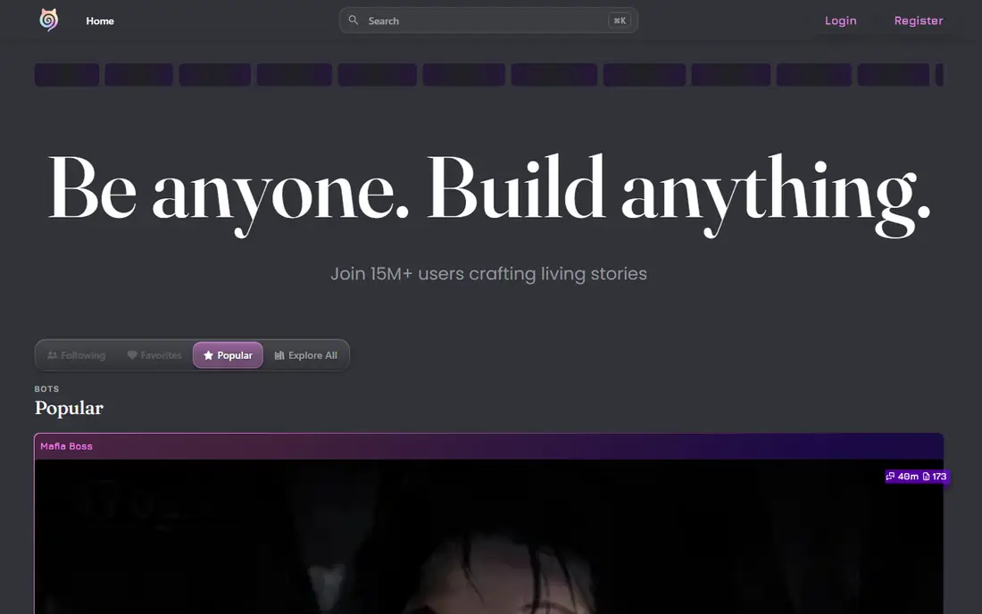 Janitor AI homepage