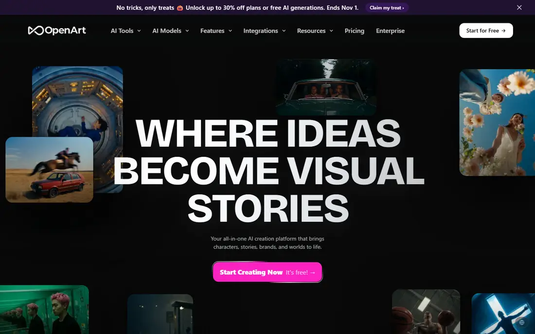 OpenArt homepage