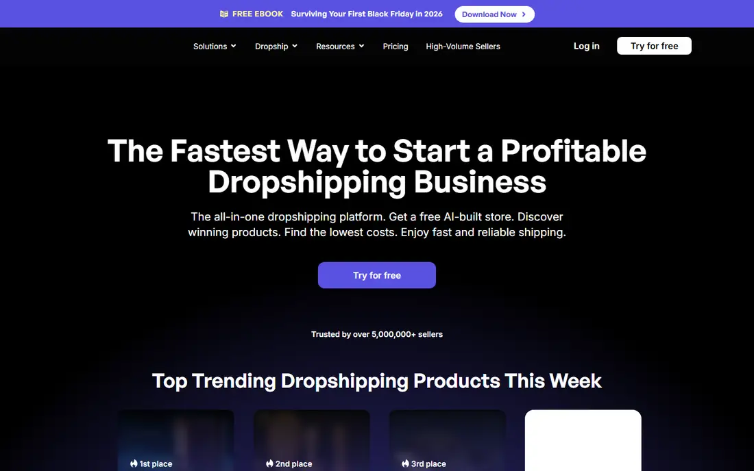Zendrop homepage