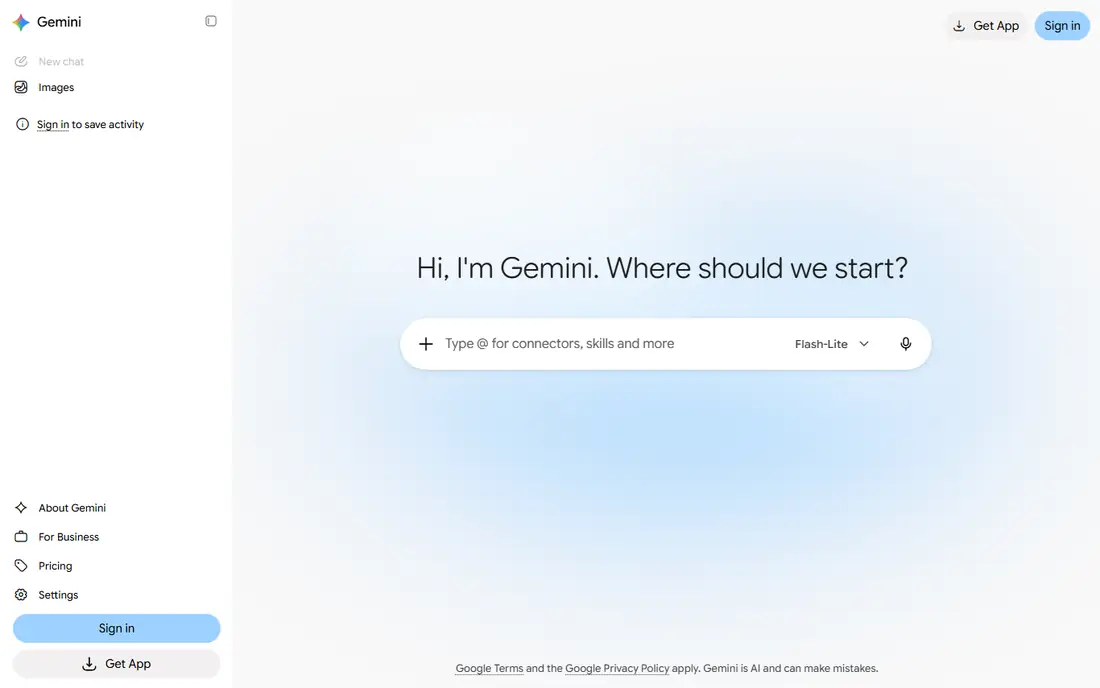Gemini homepage