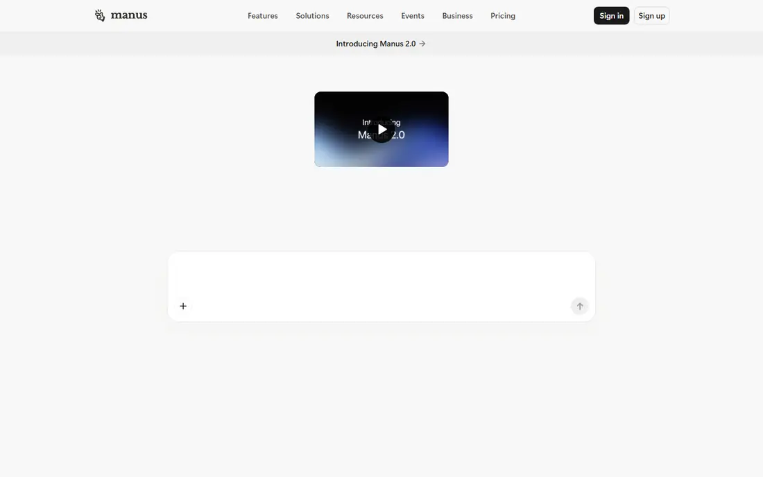 Manus homepage