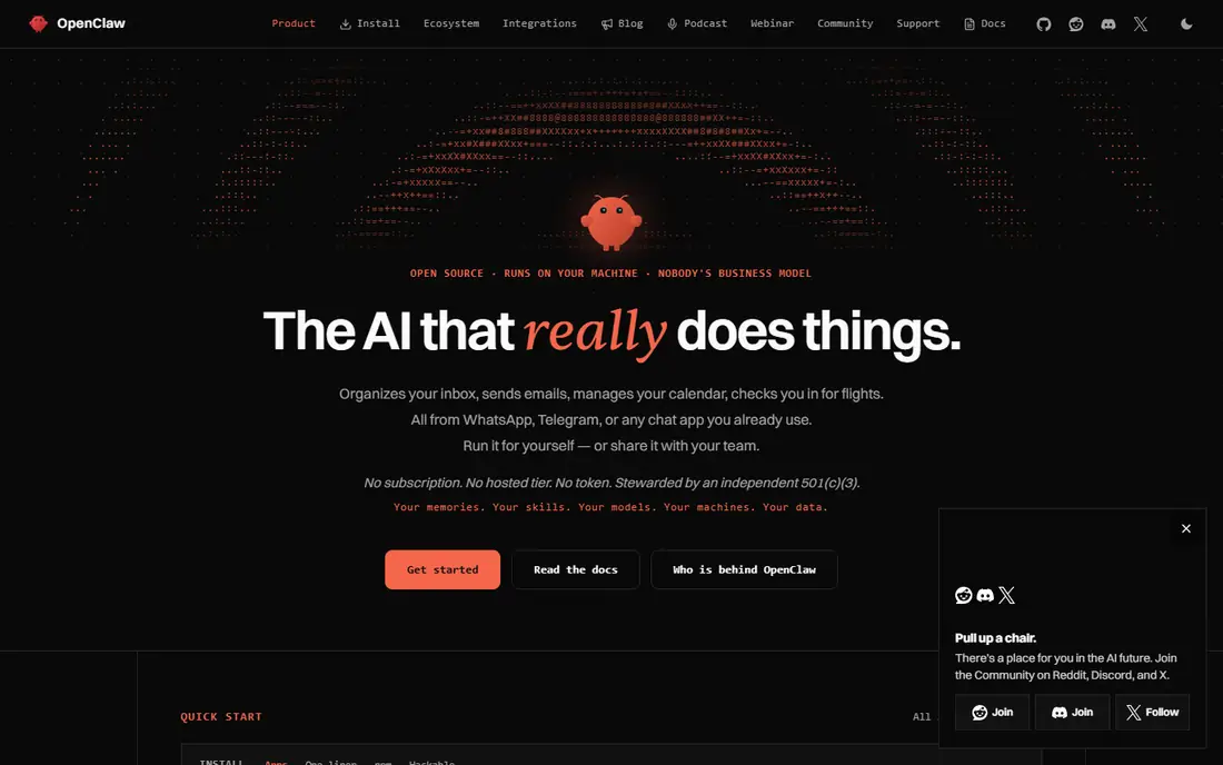 OpenClaw homepage