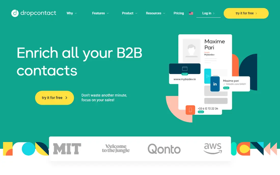 Dropcontact homepage