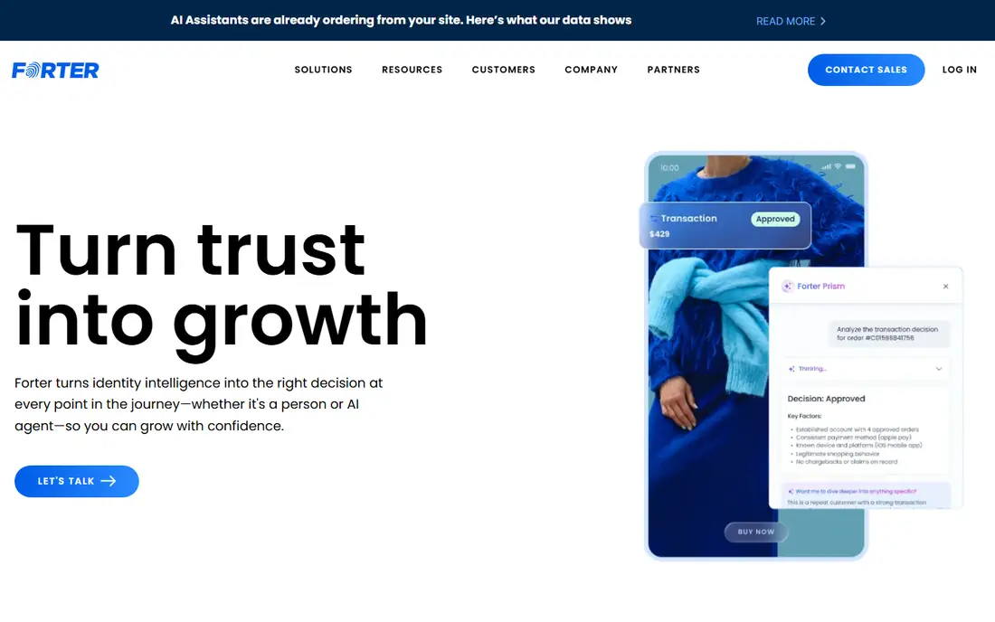 Forter homepage