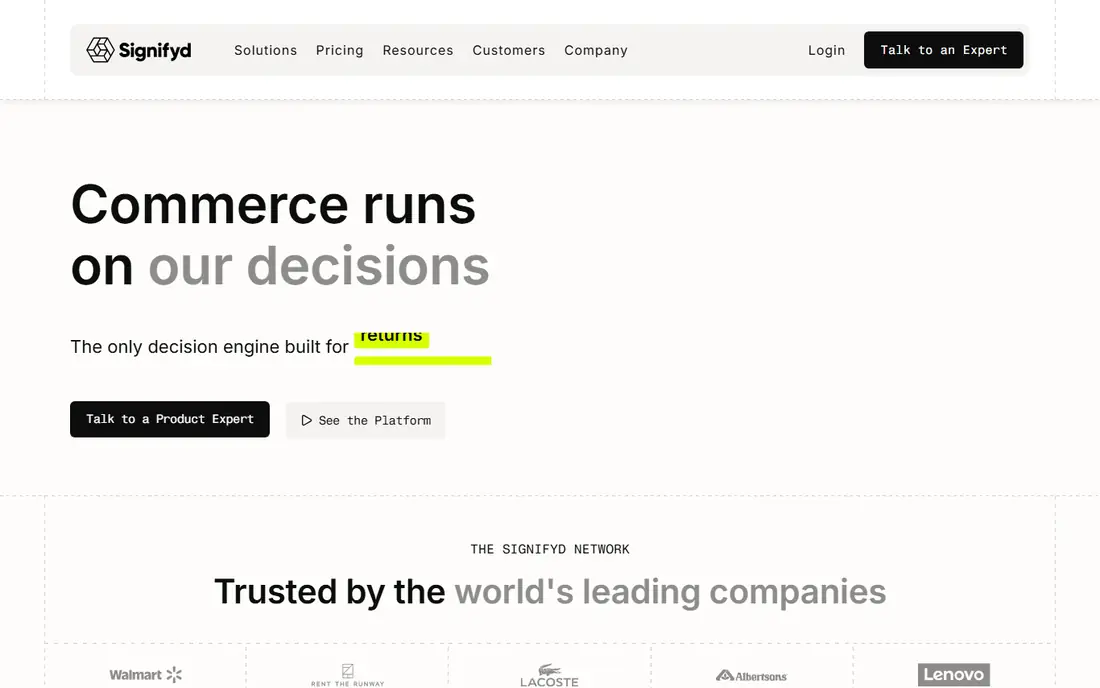 Signifyd homepage