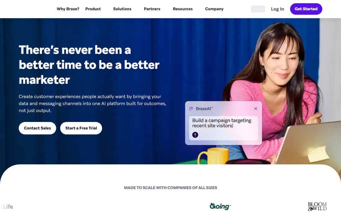 Braze homepage