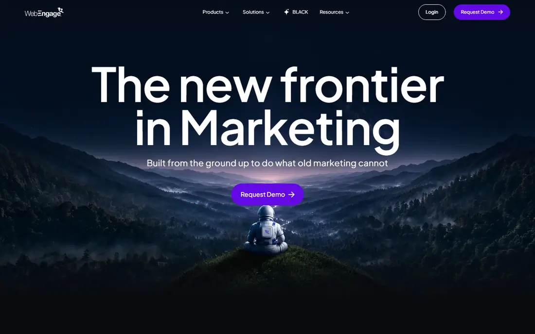 WebEngage homepage