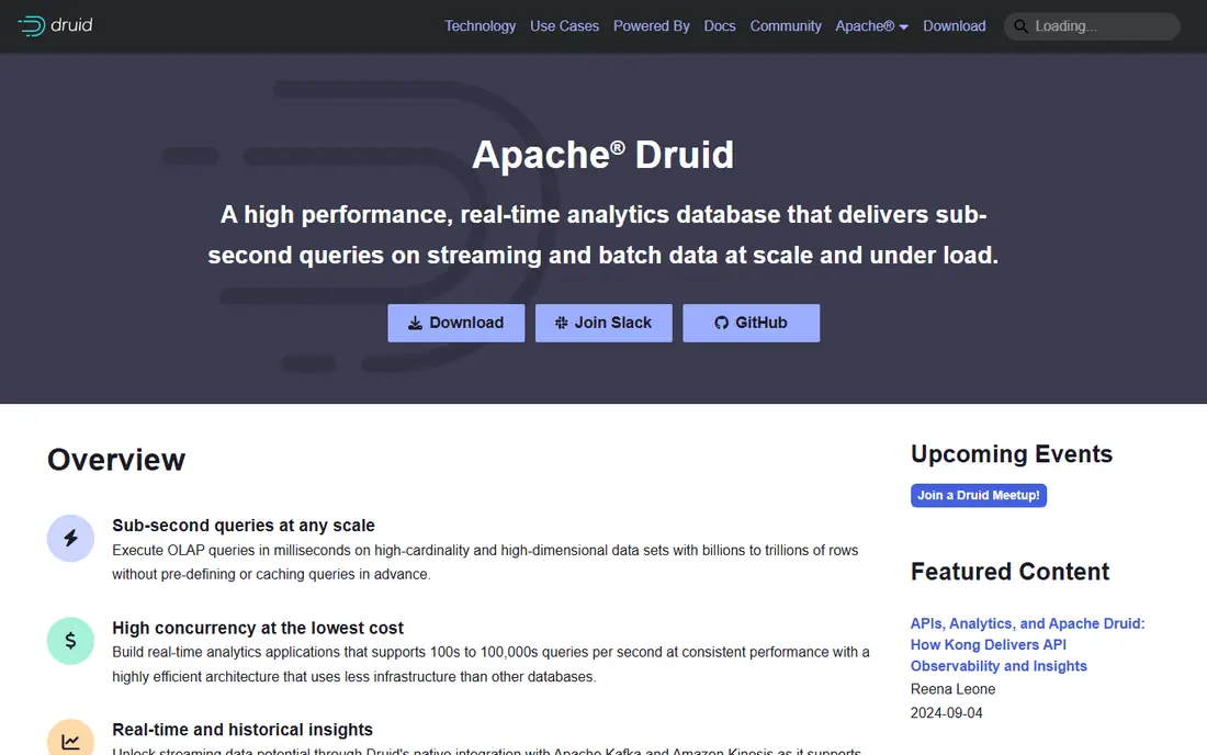 Apache Druid homepage