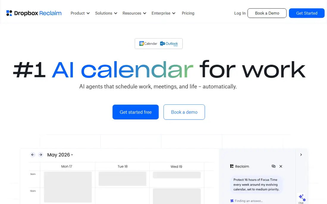 Reclaim.ai homepage