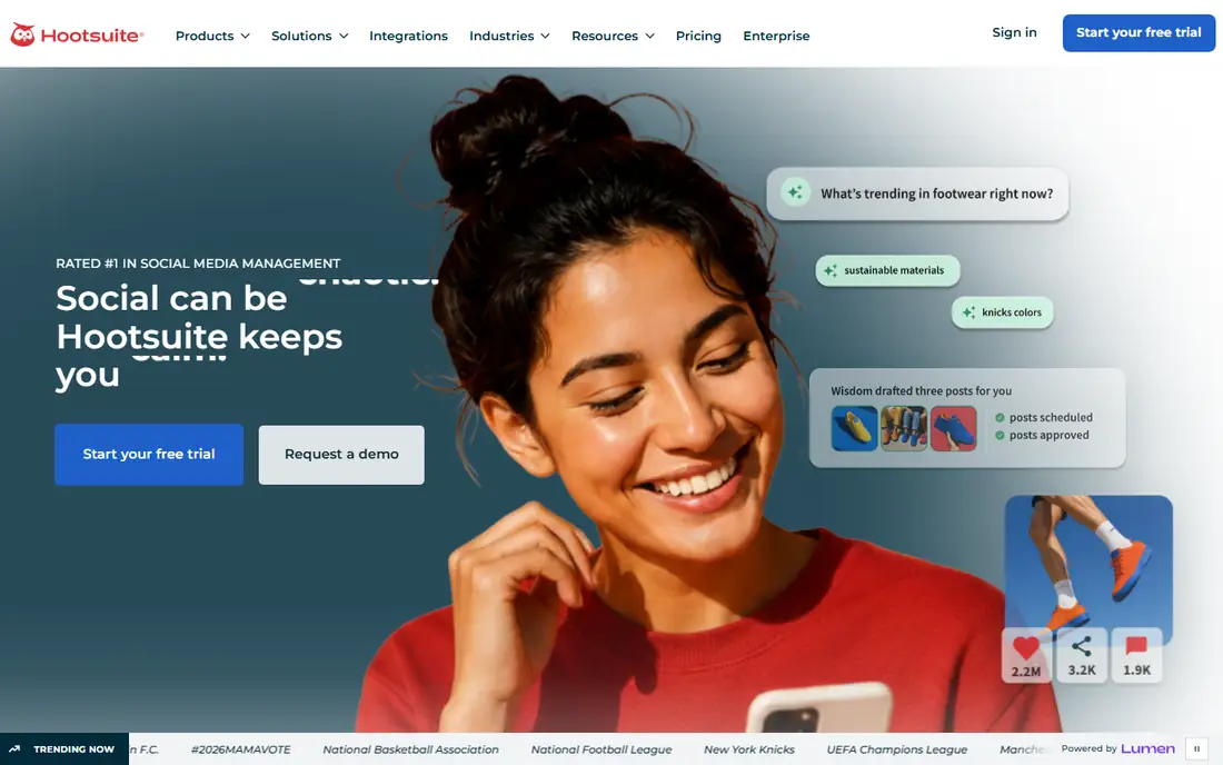 Hootsuite homepage