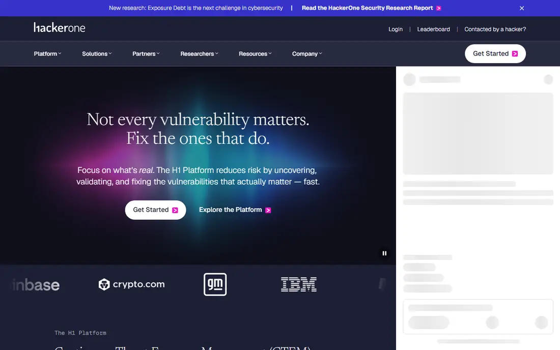 HackerOne homepage