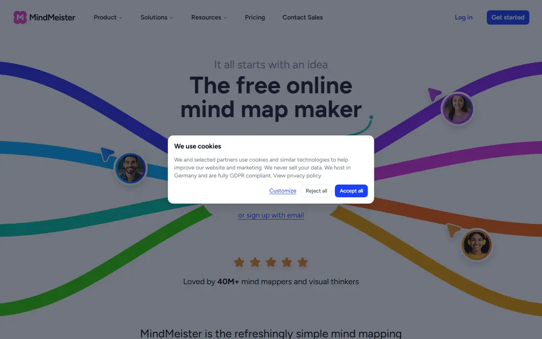 MindMeister homepage