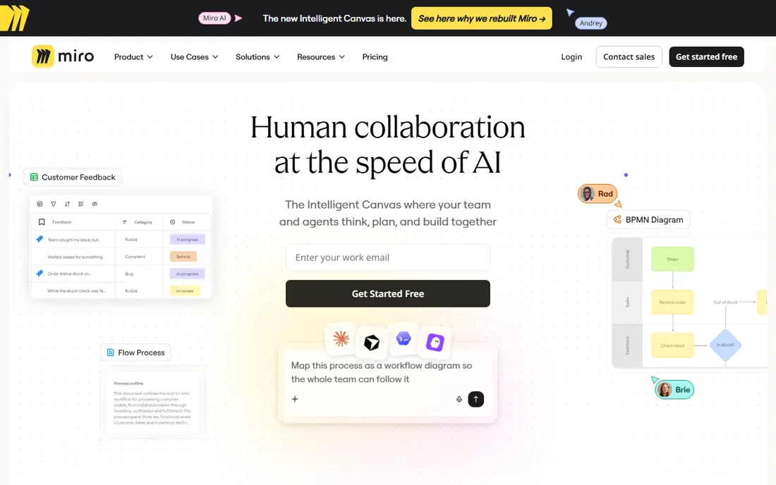 Miro homepage