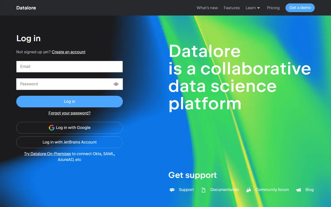 JetBrains Datalore homepage