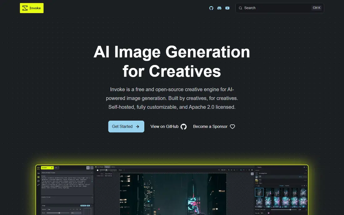 InvokeAI homepage