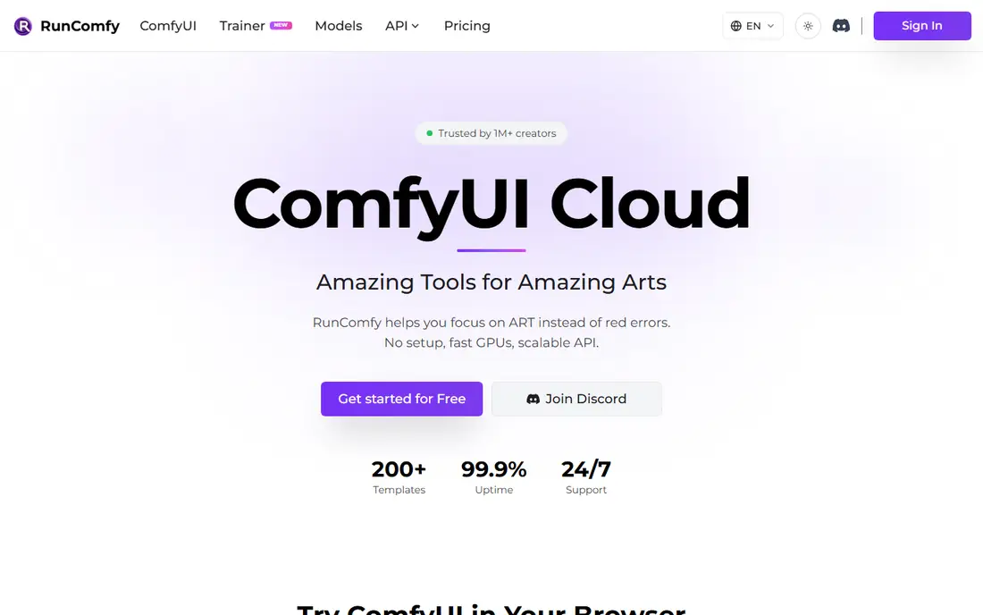 RunComfy homepage
