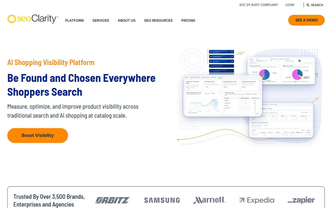 seoClarity homepage