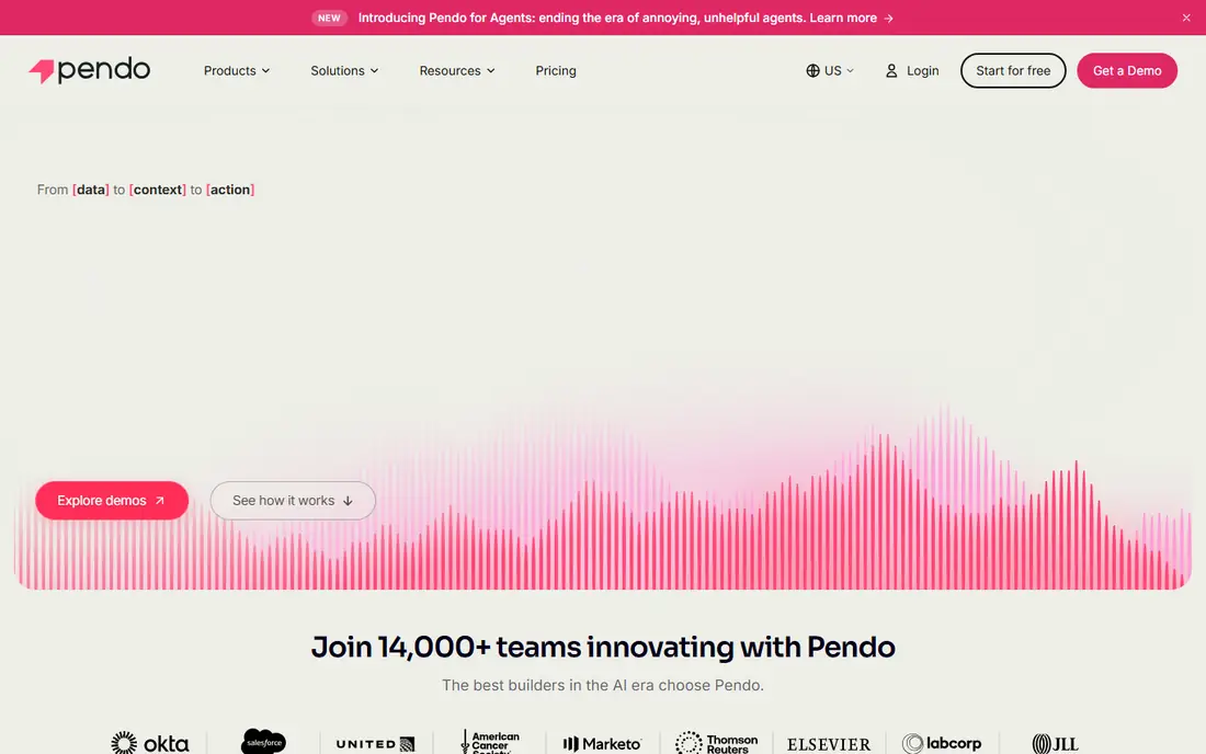 Pendo homepage