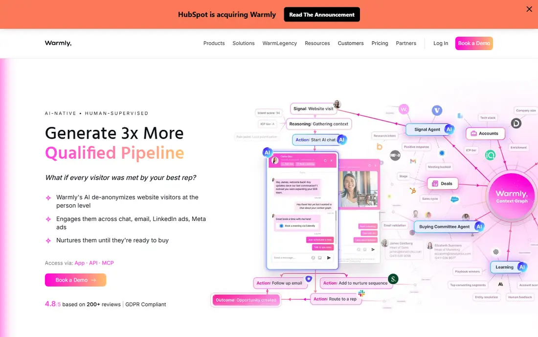 Warmly homepage