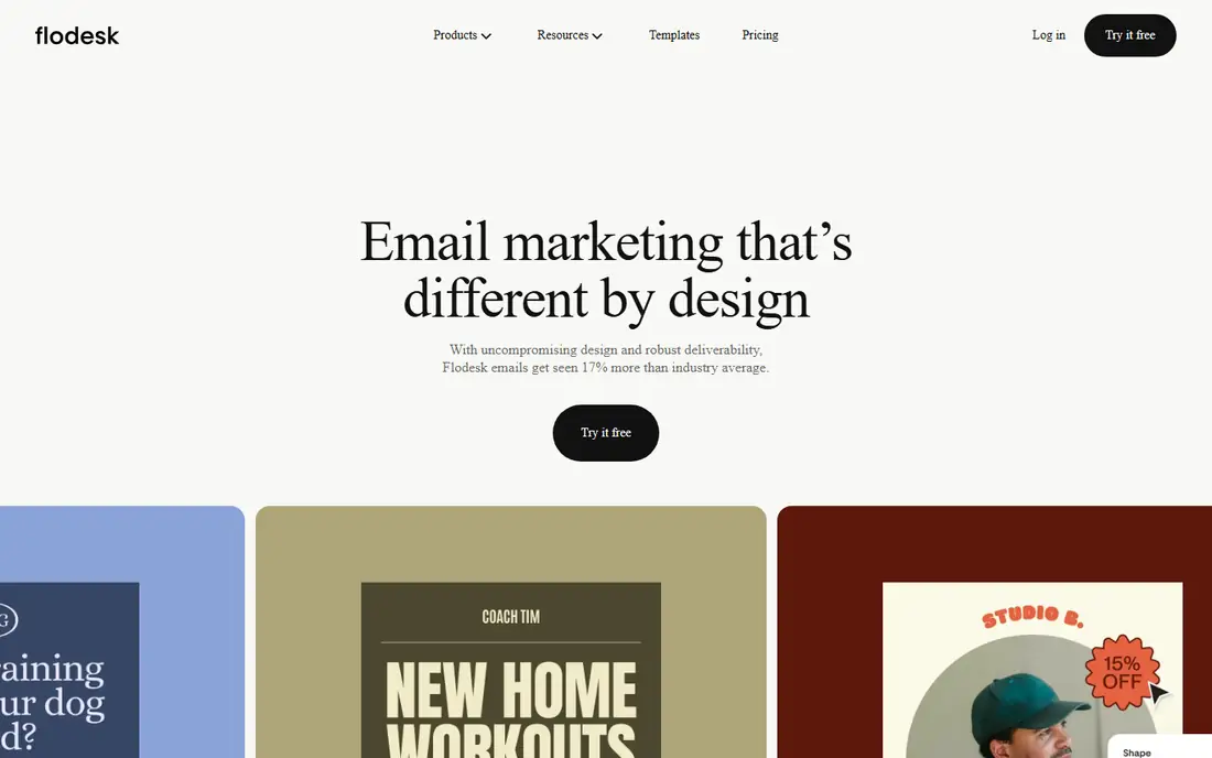 Flodesk homepage
