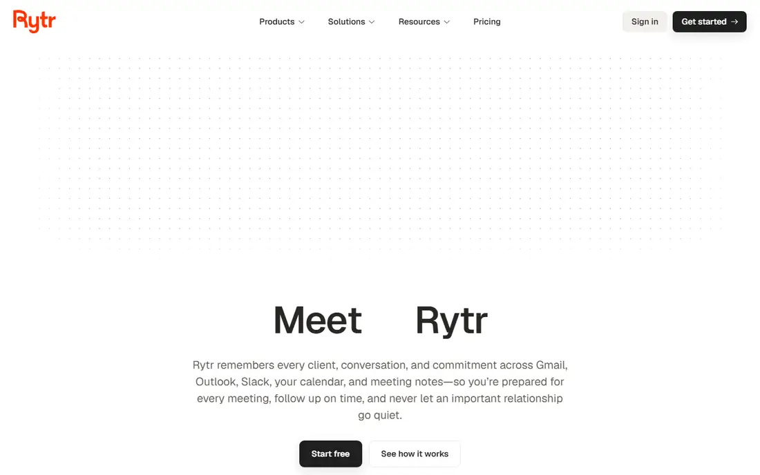 Rytr homepage