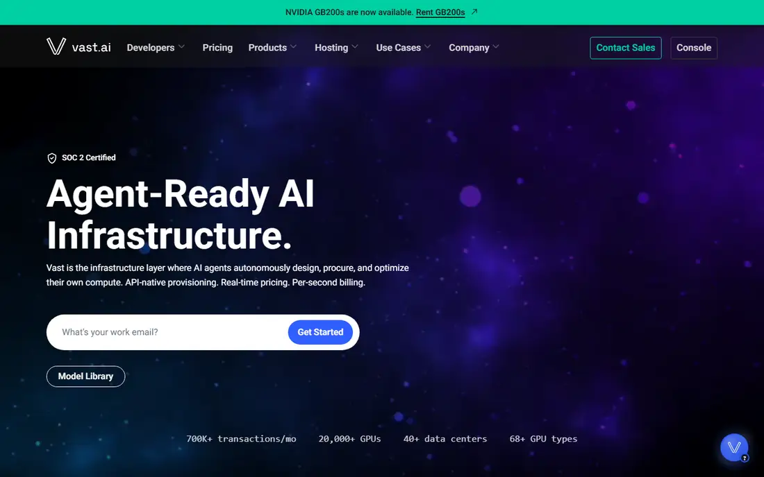 Vast.ai homepage