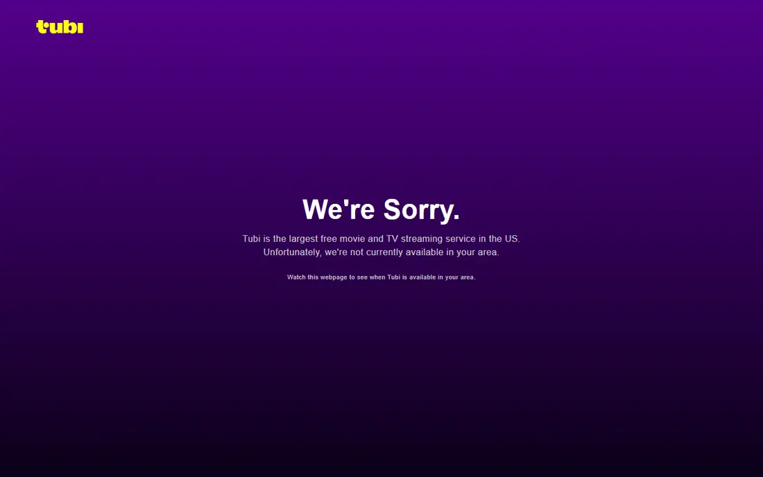Tubi homepage