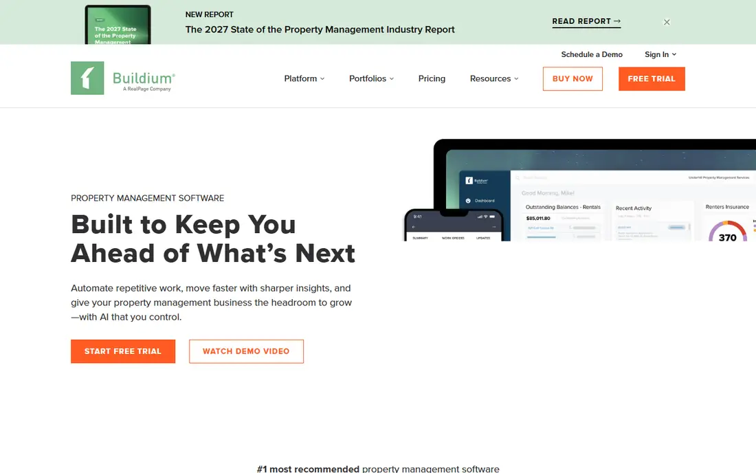 Buildium homepage