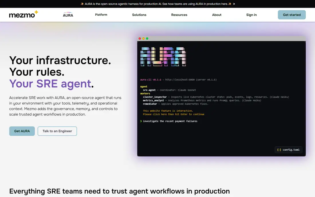 Mezmo homepage