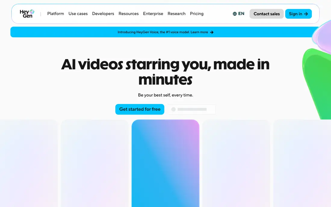 HeyGen homepage