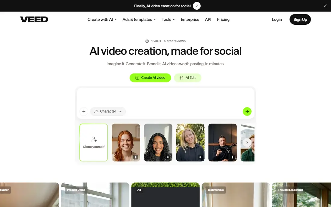 VEED homepage