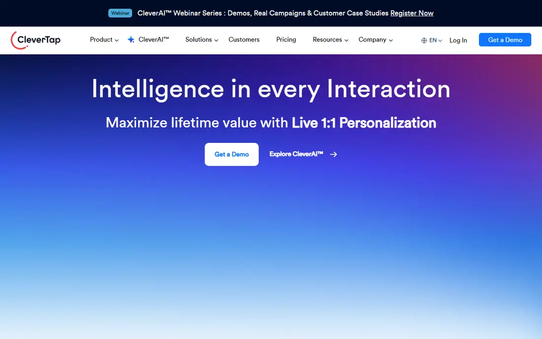 CleverTap homepage
