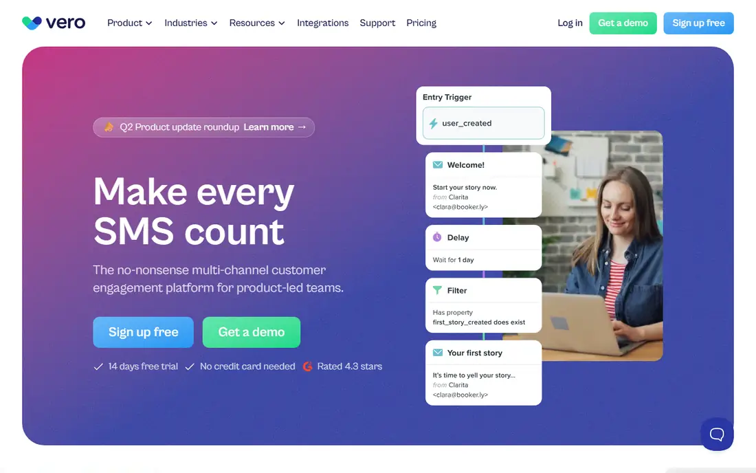 Vero homepage