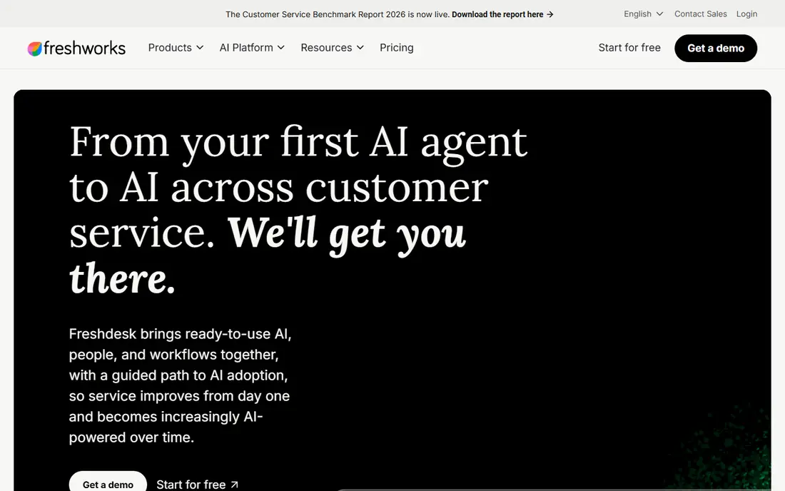 Freshdesk homepage