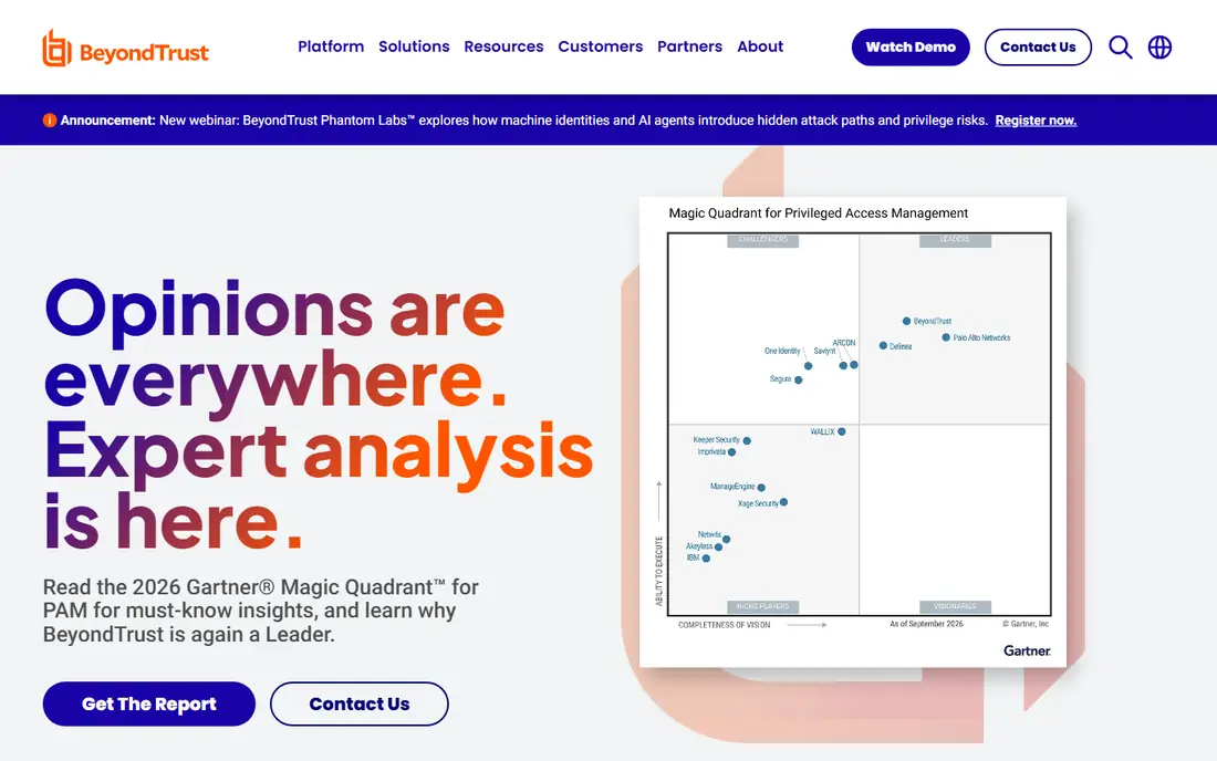 BeyondTrust homepage