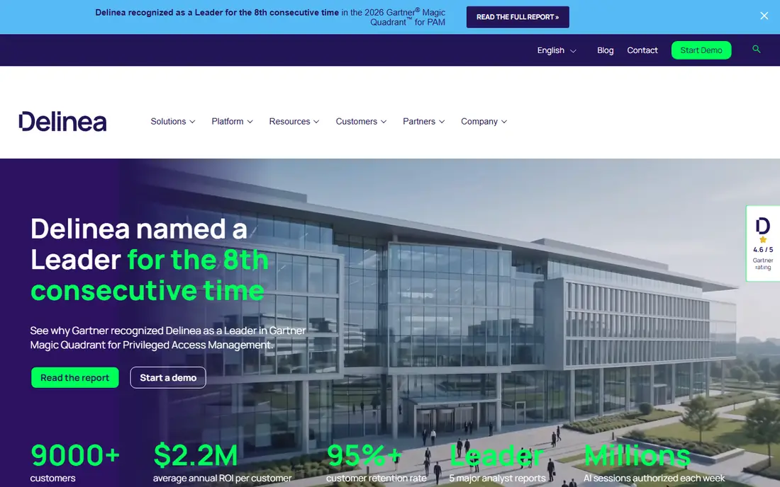 Delinea homepage