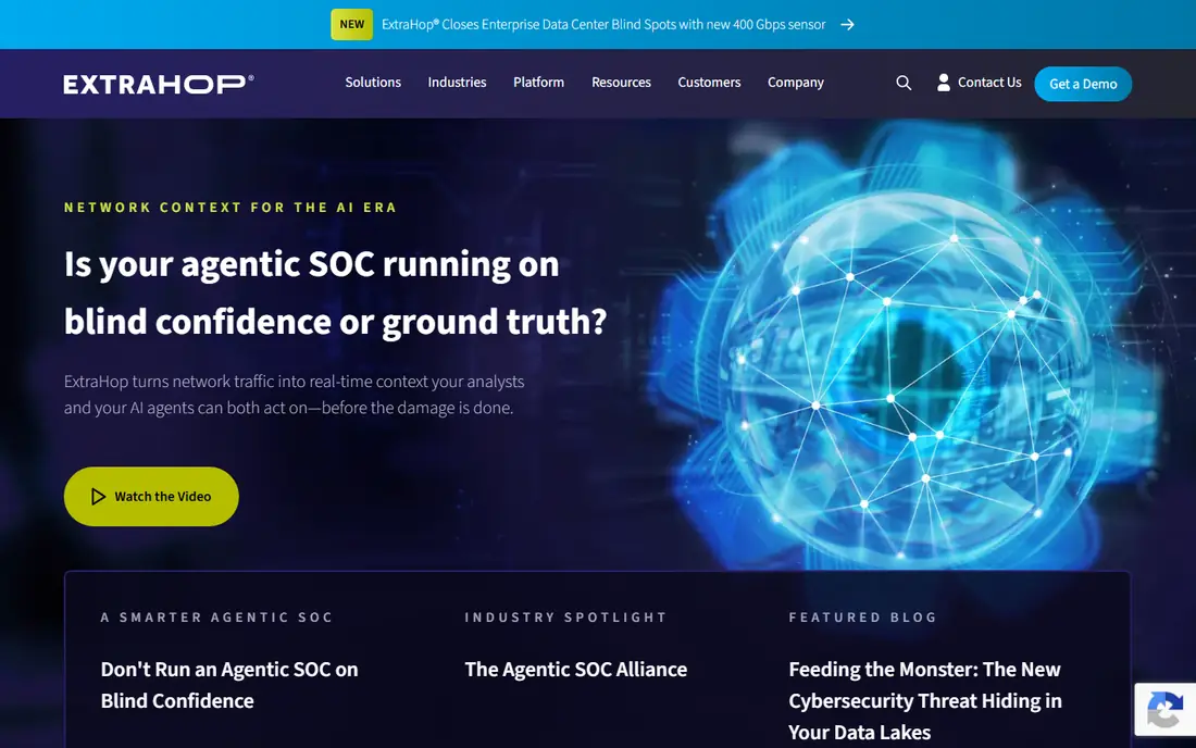 ExtraHop RevealX homepage