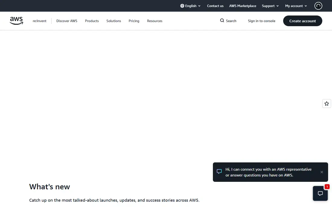 Amazon Redshift homepage