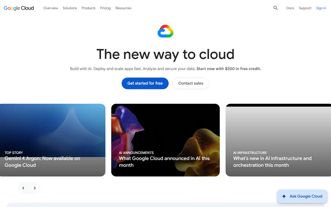 Google BigQuery homepage
