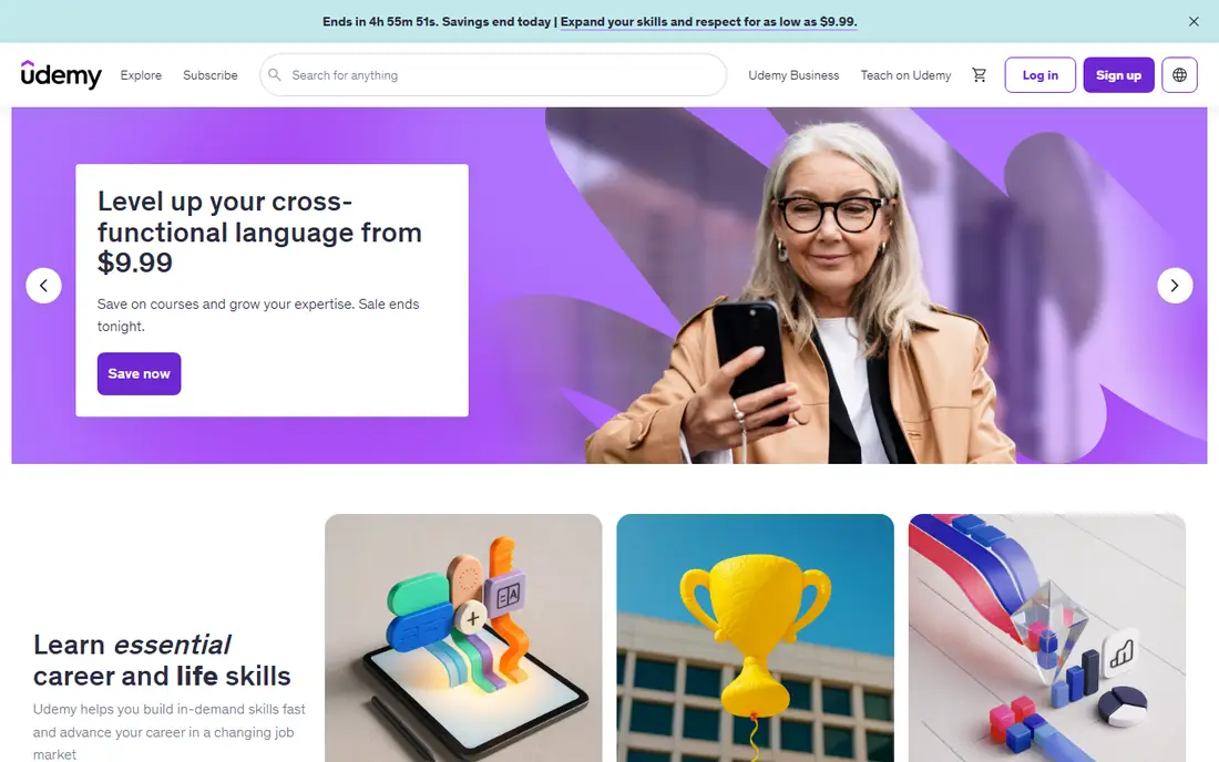 Udemy homepage