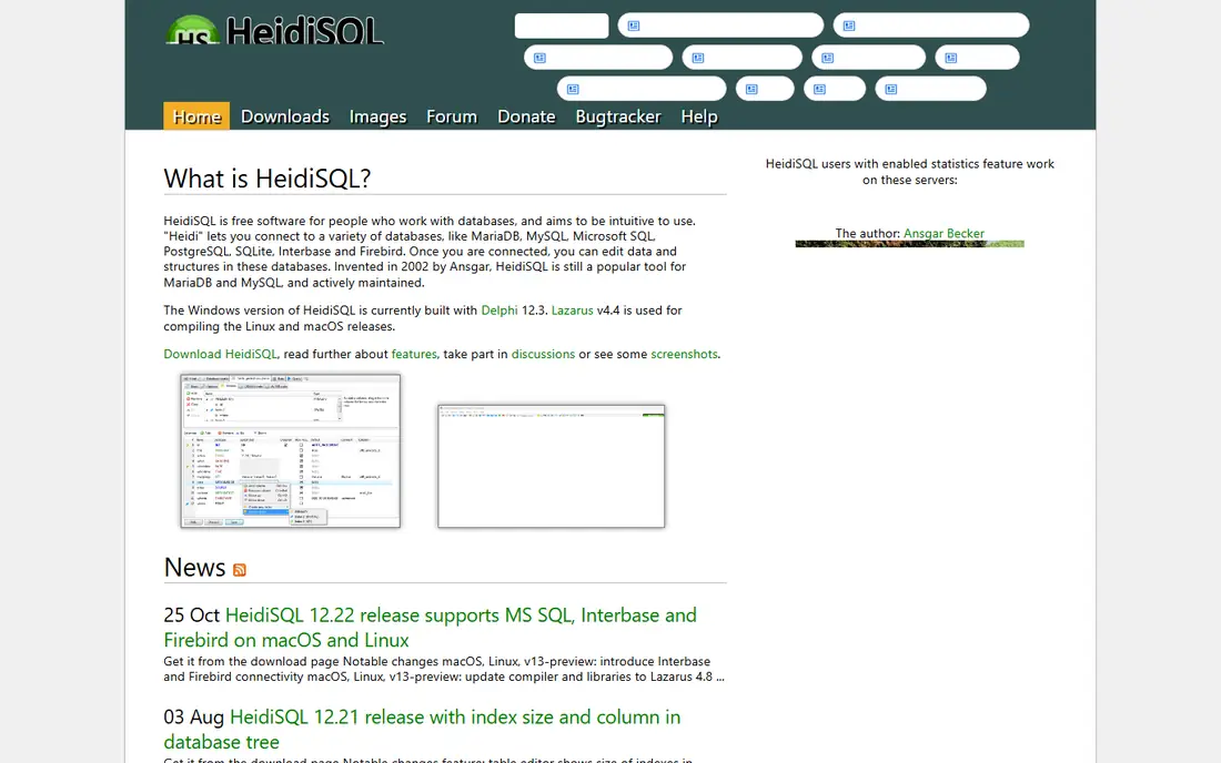 HeidiSQL homepage