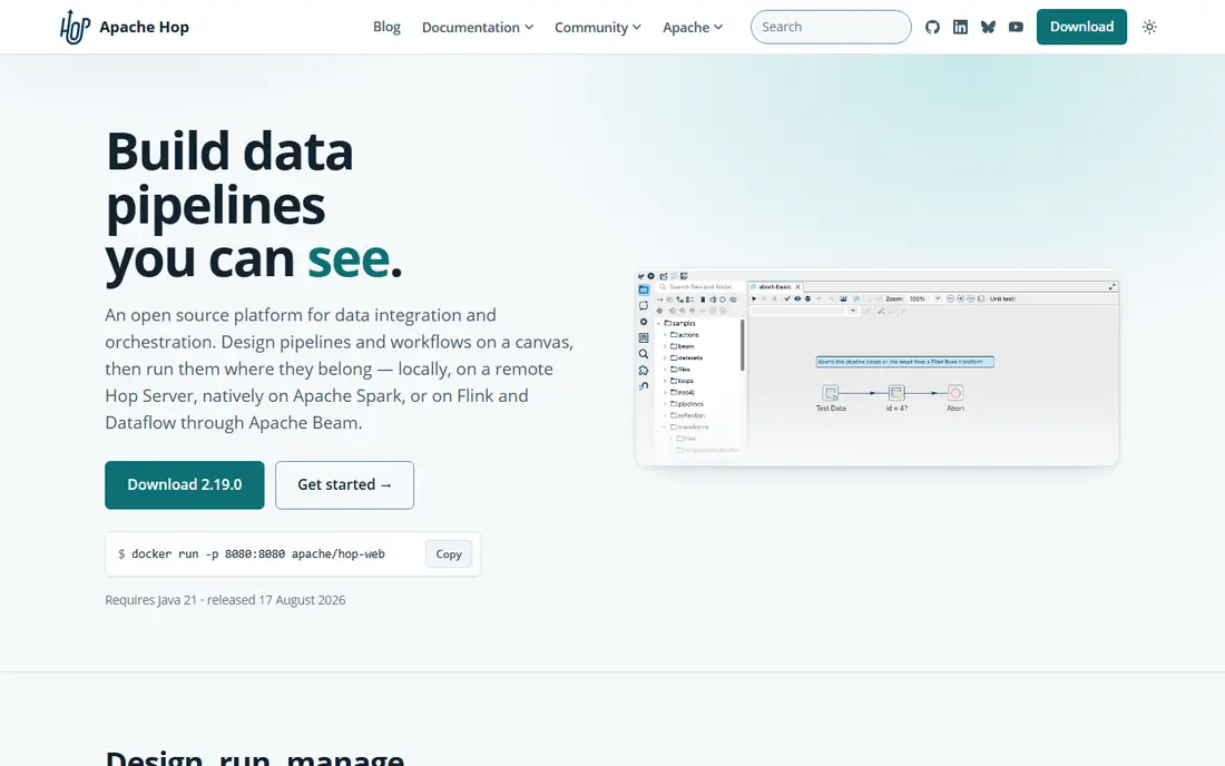 Apache Hop homepage