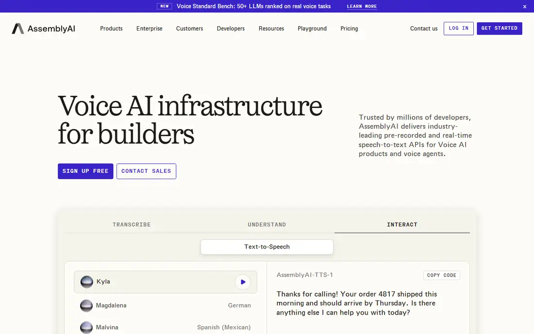 AssemblyAI homepage