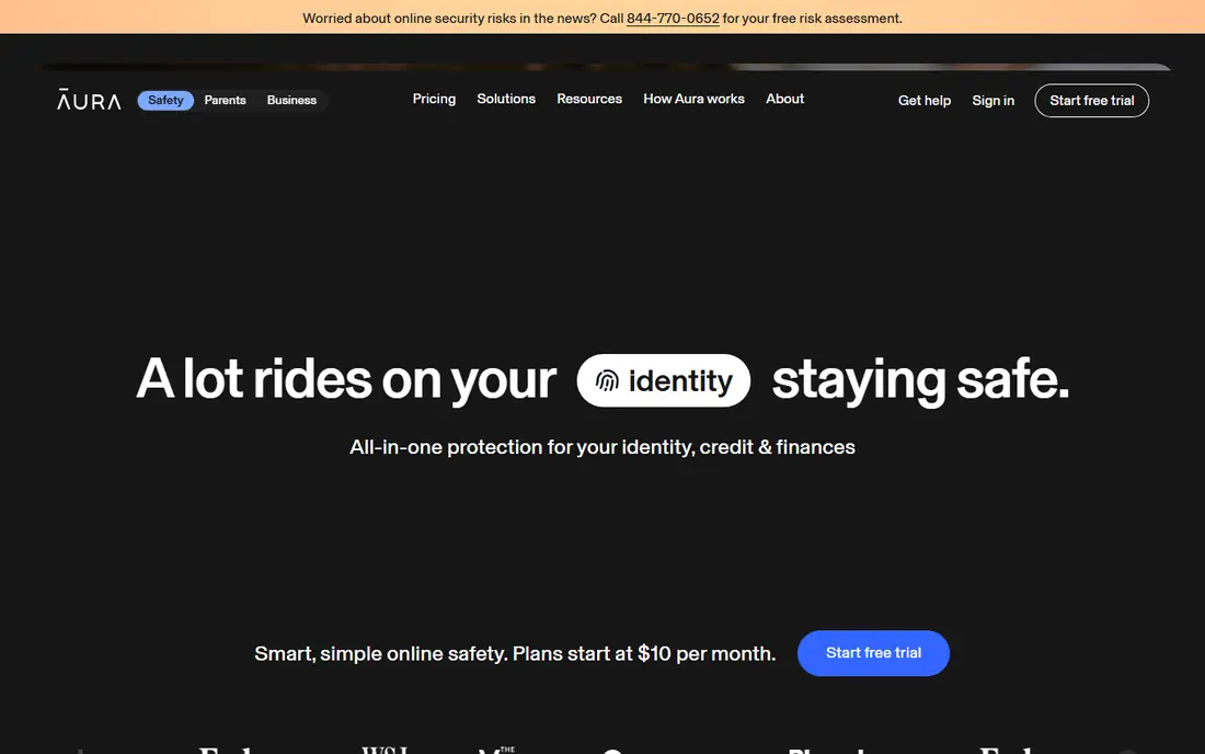 Aura homepage