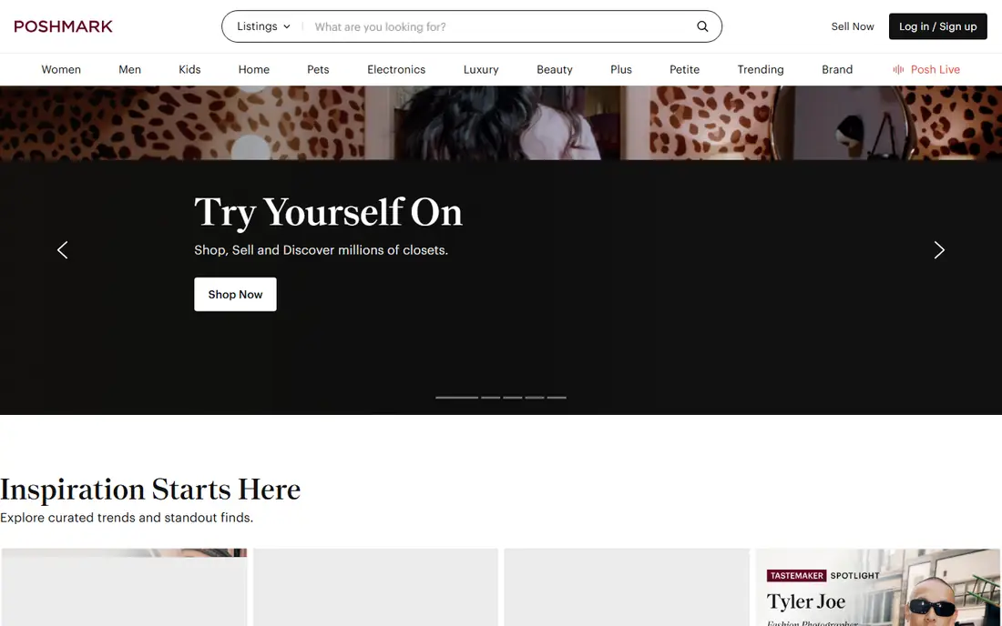 Poshmark homepage