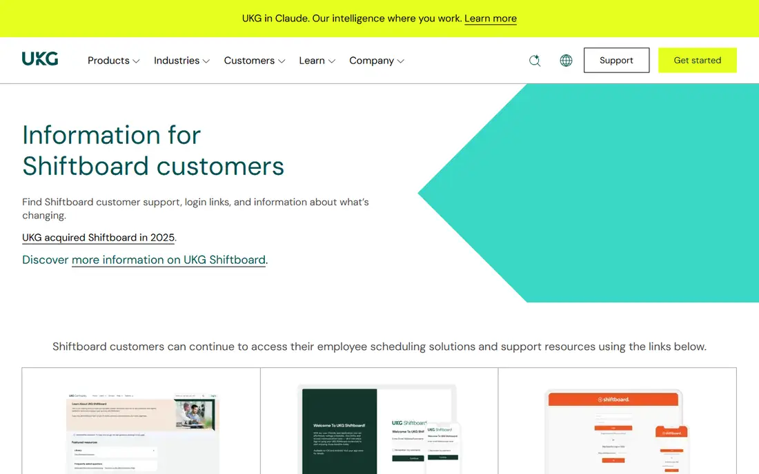 Shiftboard homepage