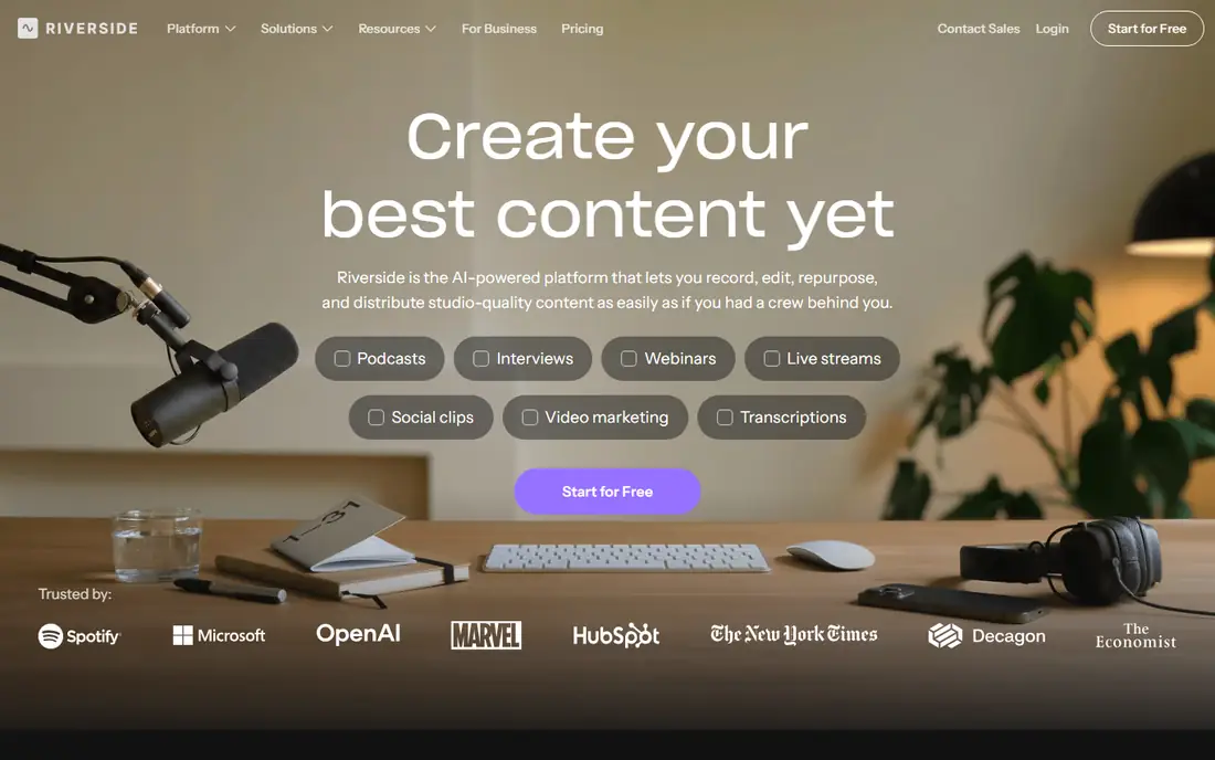 Riverside homepage