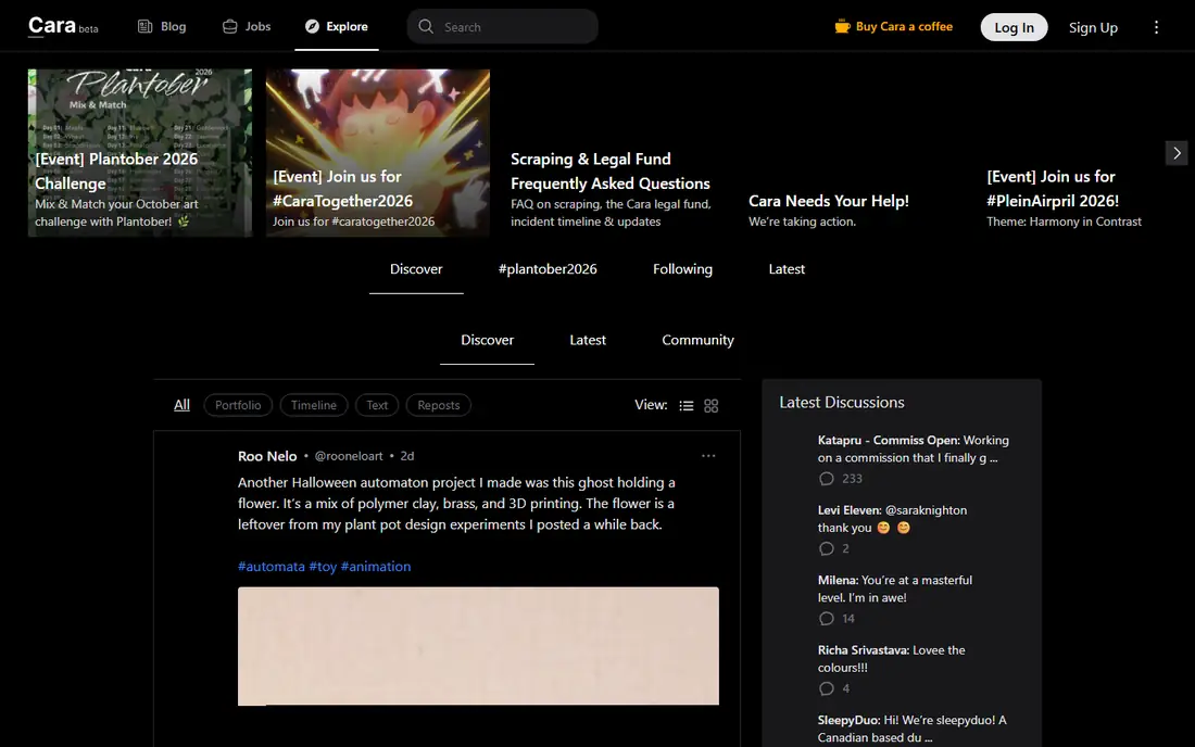 Cara homepage